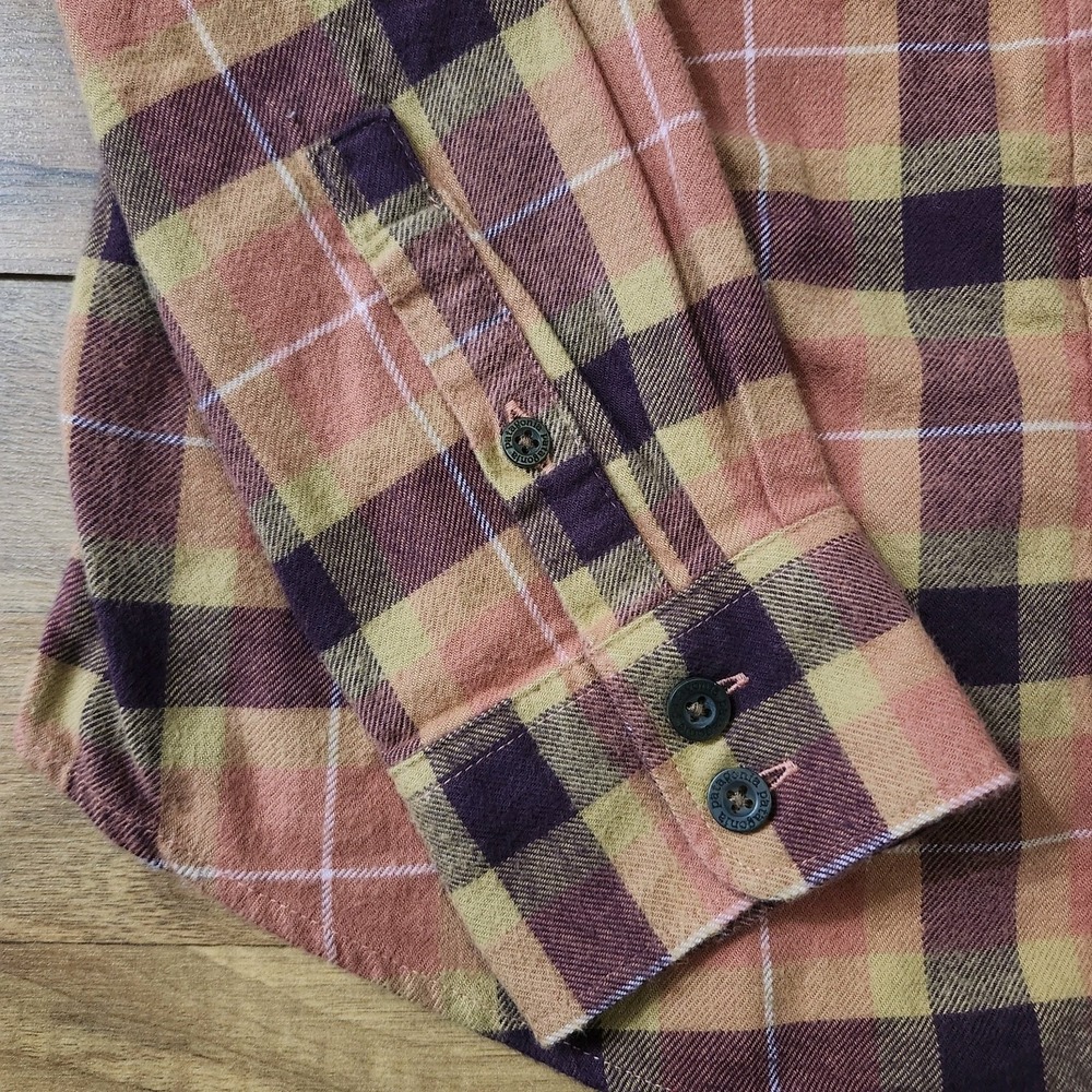 Patagonia Organic Cotton Midweight Fjord Flannel Shirt Vista Burl Red Medium Euc - Picture 7 of 12